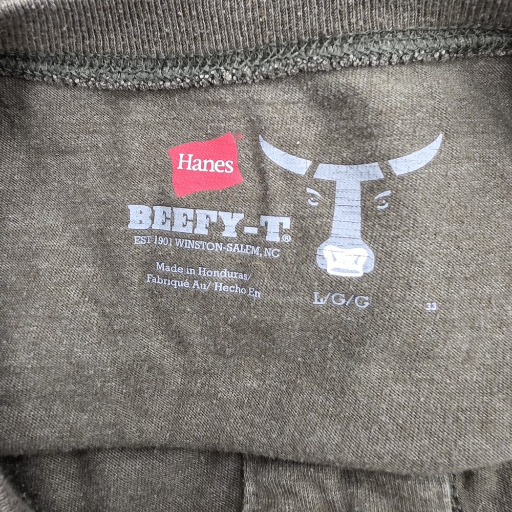 Hanes Olive Long Sleeve T Shirt - Picture 6 of 6